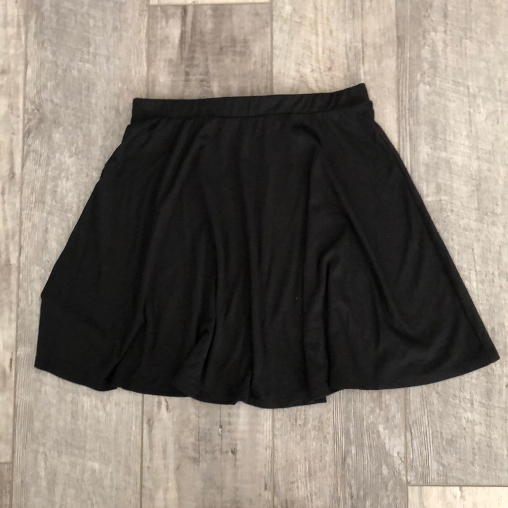 High waisted black skater skirt